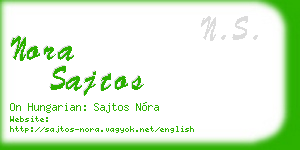 nora sajtos business card